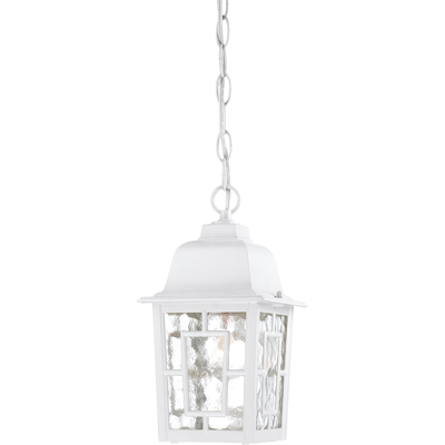 Nuvo Lighting 60/4931  Banyan - 1 Light - 11" Outdoor Hanging with Clear Water Glass in White Finish